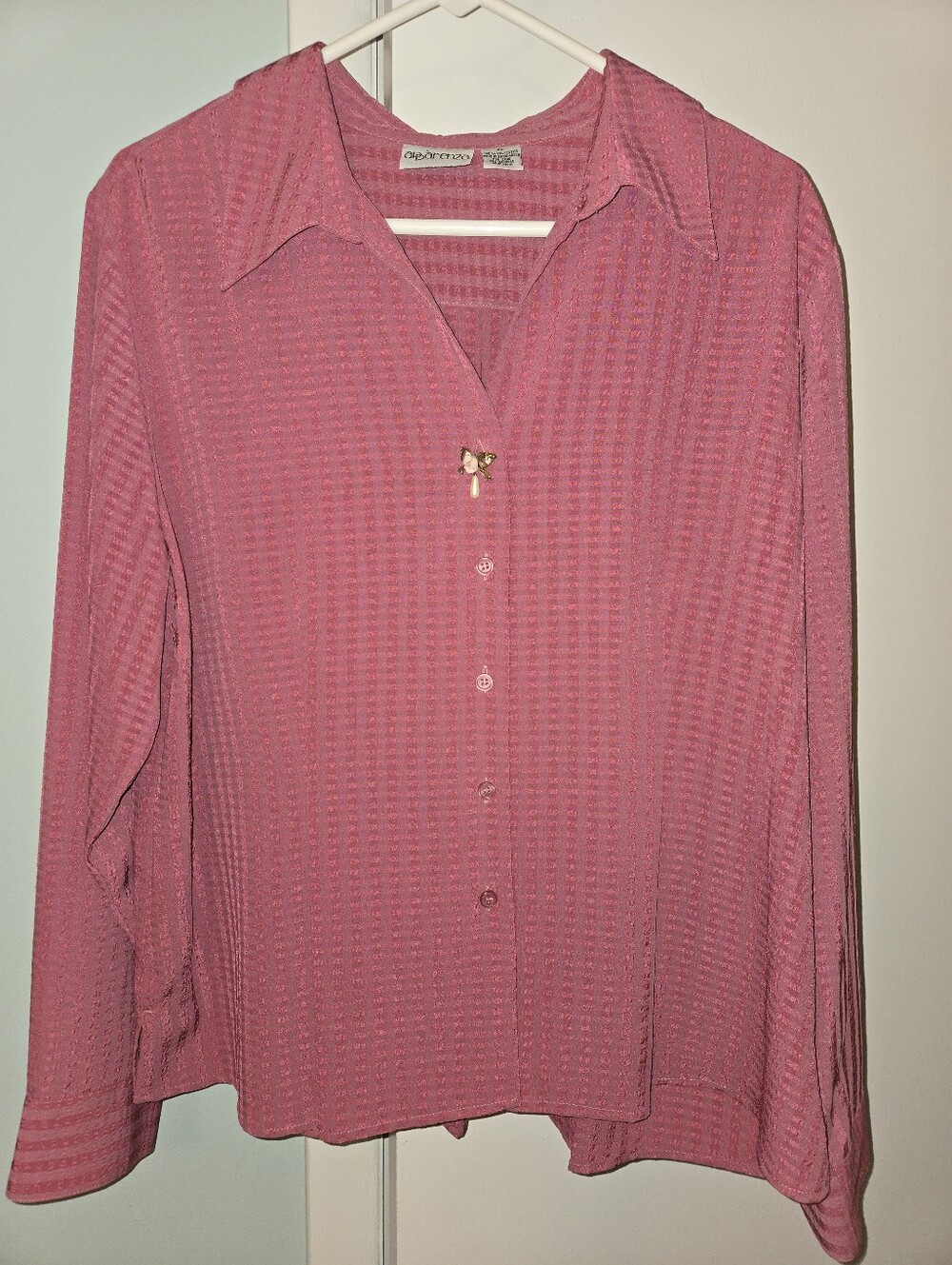 Apparenza Dusty Rose Button-Up Blouse